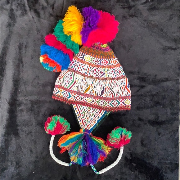 Beaded Peruvian shaman ceremonial hat